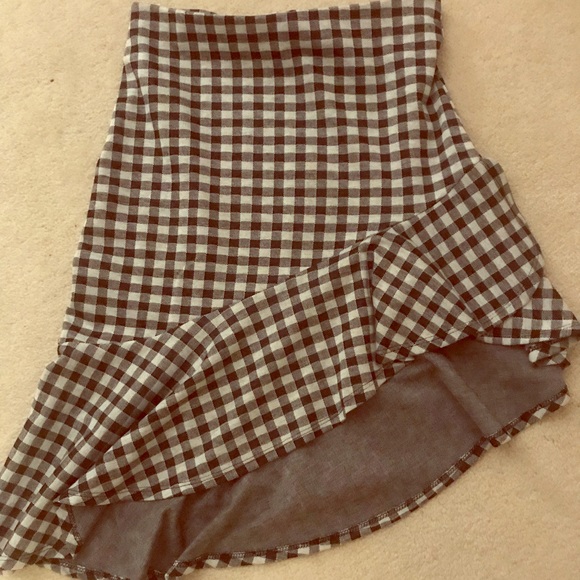 Plaid knit skirt asymmetric - Picture 1 of 2
